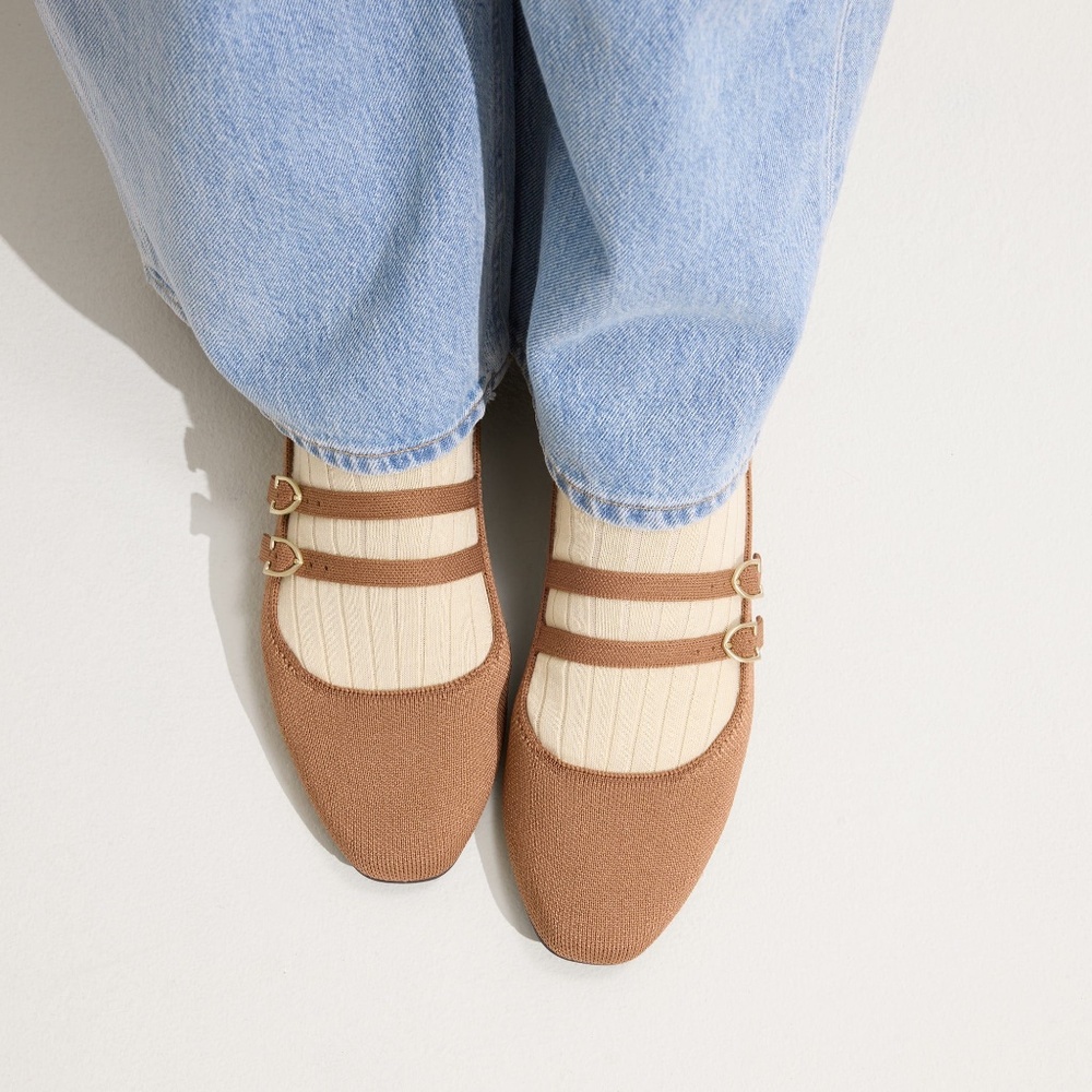 NEW! ROTHY’S The Double Buckle Mary Jane - Java Chip Size 8 - Picture 3 of 5